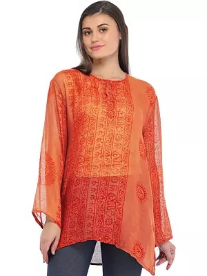 Sanatan Dharma Kurti Top with Printed Religious Motifs