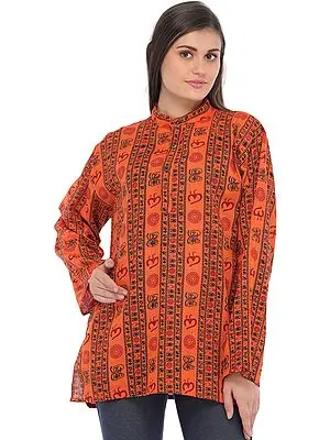 Sanatan Dharma Kurti Top with Printed Religious Motifs