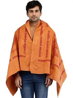 Lord Ayyappan Printed Prayer Shawl from Tamil Nadu