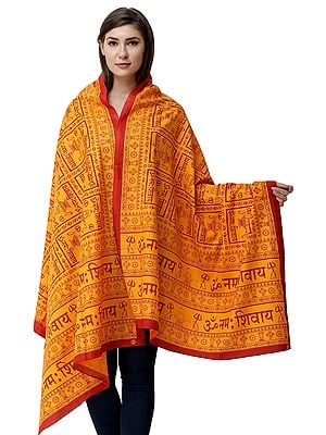 Om Namah Shivay Prayer Shawl with Printed Shiv-Ling and Holy Trident