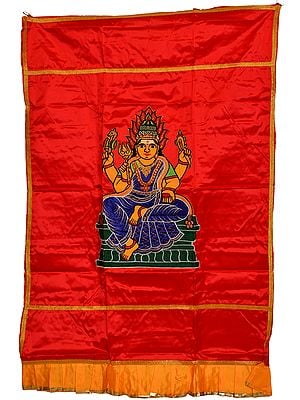 Auspicious Temple Curtain with Samayapuram Devi Mariamman Applique