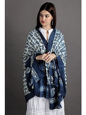 Hare Ram Hare Krishna Cotton Prayer Shawl from ISKCON Vrindavan by BLISS