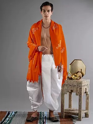 Zari Embroidered Om Namah Shivay Prayer Shawl