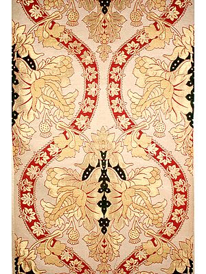 Tibetan Good-Luck Symbol Woven on a Beige Base