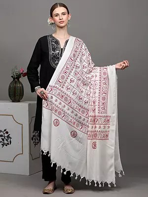Hindu Dharma Prayer Shawl with Printed Om