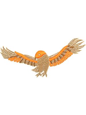 Zari-Embroidered Flying Eagle Patch