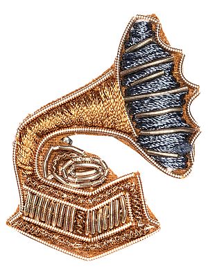 Zari-Embroidered Gramophone Patch