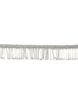 Zari-Embroidered Border with Hanging Long Glass Beads
