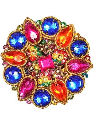 Multicoloured Stones Embellished Floral Patch