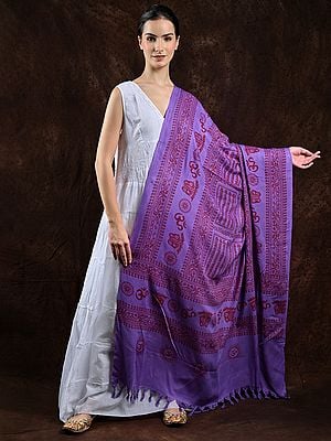 Hindu Prayer Shawl with Printed Sri Ram Jai Ram Jai Jai Ram Mantra