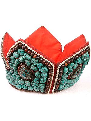 Antiquated Tibetan Lama Crown