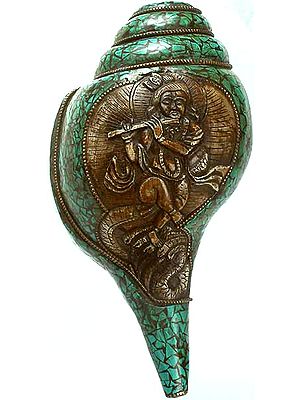 Kaliya Mardan Krishna (Conch)