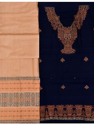 Bomkai Salwar Kameez Fabric from Orissa with Woven Paisleys