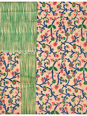 Salwar Kameez Fabric with Foliage Print