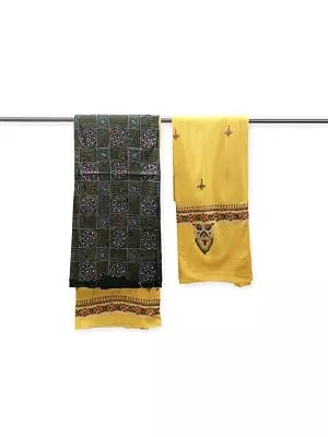 Salwar Kameez Fabric from Kolkata with Kantha Hand-Embroidery