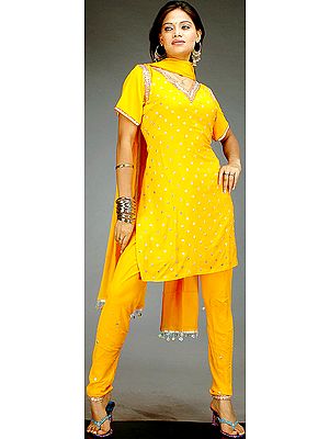 Amber Choodidaar Suit with Floral Bootis