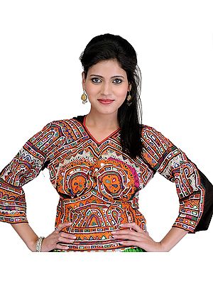 Antiquated Backless Choli from Kutch with Rabari Embroidery