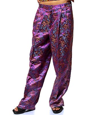 Purple Parallel Brocaded Pajamas from Nepal