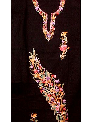 Black Kashmiri Suit with Embroidery on Kameez
