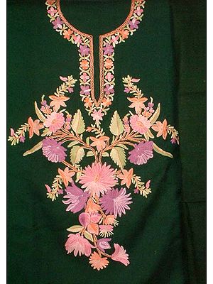 Green Kashmiri Suit with Embroidery on Kameez