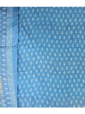 Heritage-Blue Chanderi Salwar Suit with All-Over Printed Bootis