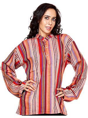 Multi-Color Kurti with Woven Stripes