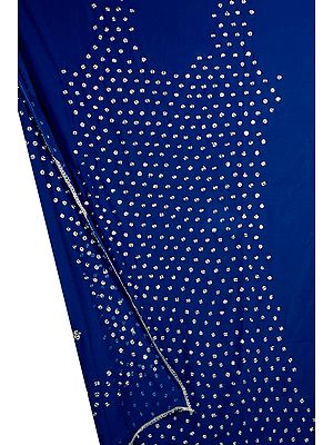 Persian-Blue Georgette Suit with Spiral Embroidered Bootis