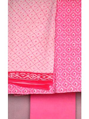 Pink Block Printed Suit