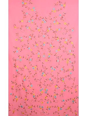 Pink Georgette Suit with Floral Embroidery