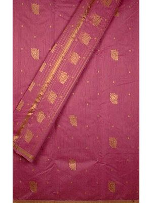 Raspberry Sorbet Chanderi Suit with Golden Bootis