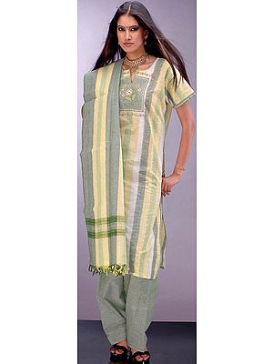 Shades of Green on a Salwar Kameez Suit