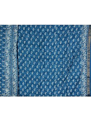 Blue Chanderi Salwar Suit with All-Over Printed Paisleys