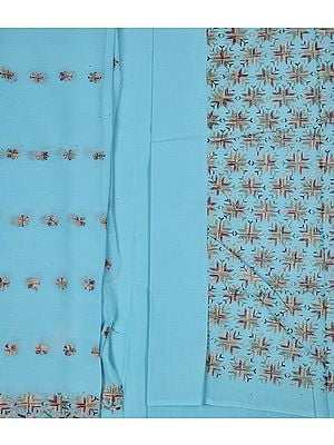 Phulkari Salwar Kameez Fabric From Punjab with Aari Embroidery