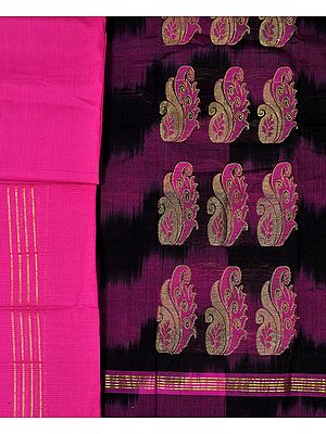 Salwar Kameez Fabric from Seemandhra with Woven Paisleys