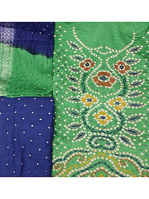 Bandhani Salwar Kameez Fabric from Gujarat with Embroidery and Mirrors