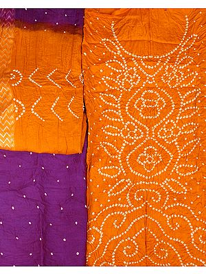 Bandhani Tie-Dye Salwar Kameez Fabric from Gujarat