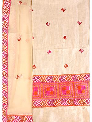 Salwar Kameez Fabric From Punjab with Phulkari Embroidery