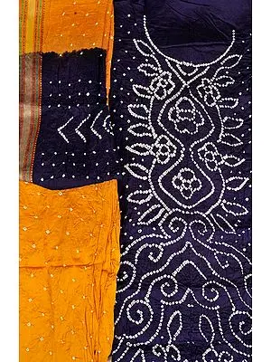 Bandhani Tie-Dye Salwar Kameez Fabric from Gujarat