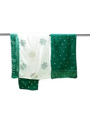 Bandhani Tie-Dyed Salwar Kameez Fabric from Gujarat