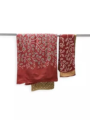 Bandhani Salwar Kameez Fabric from Gujarat with Mirrors and Woven Bootis