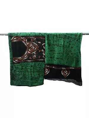 Salwar Kameez Bandhani Tie-Dye Dress Material from Gujarat with Embroidery