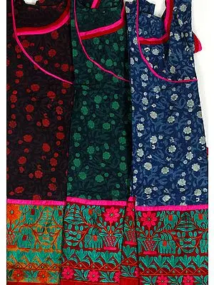 Lot of Three Angarkha Tops with Patch Border