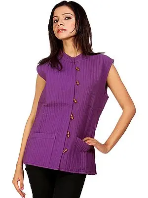 Plain Purple Reversible Waistcoat from Ranthambore