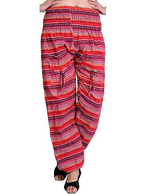 Woven Yoga Trousers with Front Pockets