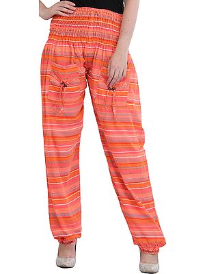 Woven Yoga Trousers with Front Pockets