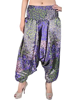 Printed Satin Harem Trousers