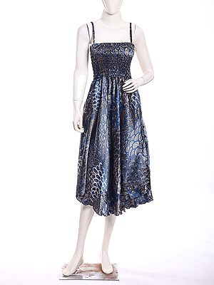 Printed Noodle-Strap Summer Dress