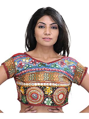 Multi-Color Choli from Kutch with Embroidery and Mirrors
