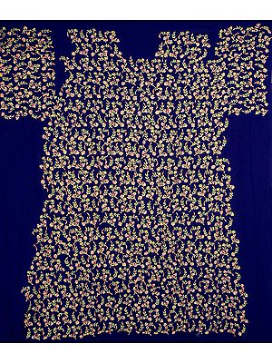 Ultramarine Blue Georgette Suit with Jaal Persian Embroidery