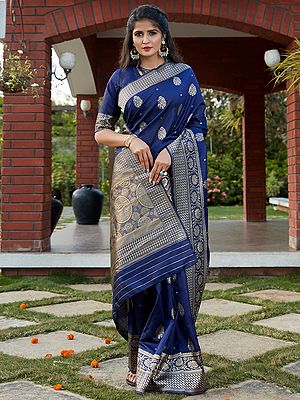 Banarasi Silk All-Over Tree Motif Saree with Blouse